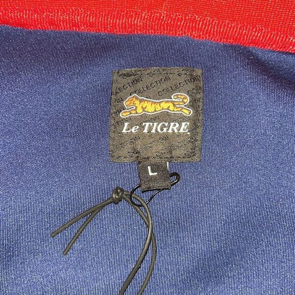 New w/tag Red White Blue Le Tigre Sewn Trim Abington Zipper Tennis Track Jacket - Picture 2 of 7